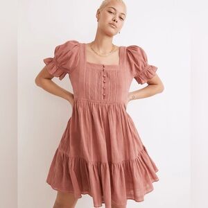 Madewell Pink Puff Sleeve Dress
